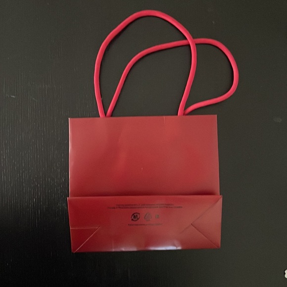 Small Cartier Shopping Bag Red and Gold Tone with Rope Handles - Picture 2 of 7